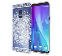 NALIA Custodia compatibile con Samsung Galaxy S9, Cover Protezione Silicone Trasparente Sottile Case, Gomma Morbido Ultra-Slim Protettiva Telefono Bumper Guscio, Designs:Circle Flowers