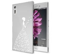 NALIA Custodia compatibile con Sony Xperia XZ, Cover Protezione Silicone Trasparente Sottile Case, Gomma Morbido Cellulare Ultra-Slim Protettiva Bumper Guscio, Motiv:Butterfly Princess