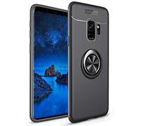 NALIA Custodia con Anello compatibile con Samsung Galaxy S9, Protettiva Case con 360° Ring per Supporto Auto Magnetico, Telefono Cellulare Protezione Kickstand Cover Sottile Guscio Bumper - Nero