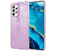 NALIA Custodia Glitter compatibile con Samsung Galaxy A53 - Look Scintillante & Grip - SHINEPOP (Silicone Cover) - Brand di Berlino, Colore:Viola