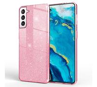 NALIA Custodia Glitter compatibile con Samsung Galaxy S22 Plus - Look Scintillante & Grip - SHINEPOP (Silicone Cover) - Brand di Berlino, Colore:Pink