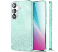 NALIA Custodia Glitter compatibile con Samsung Galaxy S25 Plus - Look Scintillante & Grip - SHINEPOP (Silicone Cover) - Brand di Berlino, Colore:Menta Ghiacciata