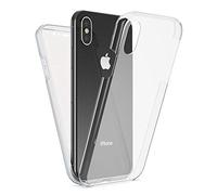 NALIA Custodia Integrale compatibile con iPhone X XS, Fronte & Retro Cover Protettiva con Vetro Temperato, Sottile Bumper Case Telefono Cellulare Protezione, Colore:Trasparente