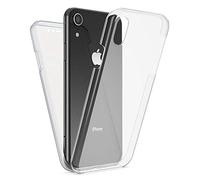 NALIA Custodia Integrale compatibile con iPhone XR, Fronte & Retro Cover Protettiva con Vetro Temperato Sottile Bumper Case Telefono Cellulare Protezione, Colore:Trasparente