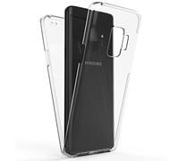 NALIA Custodia Integrale compatibile con Samsung Galaxy S9, Fronte & Retro Cover Protettiva con Vetro Temperato, Sottile Grip Bumper Case Telefono Cellulare Protezione, Colore:Trasparente