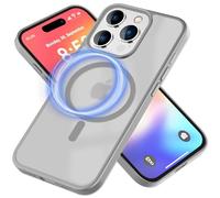 NALIA Custodia Magnetica per iPhone 16 Pro Max - Opaco-Trasparente & Compatibile MagSafe - MATTEX (Antiscivolo, Antiurto & Anti-Impronta) - Marchio Tedesco, Colore:Grigio Titanio