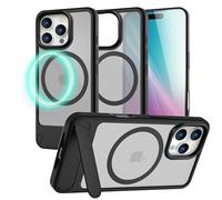 NALIA Custodia Magnetica per iPhone 16 Pro Max - Supporto & Protezione Camera - TRITON (Opaca Trasparente & Ibrida) - Marchio Tedesco, Colore:Nero Titanio