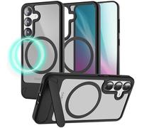 NALIA Custodia Magnetica per Samsung Galaxy S25 Plus - Supporto & Protezione Camera - TRITON (Opaca Trasparente & Ibrida) - Marchio Tedesco, Colore:Nero Basalto