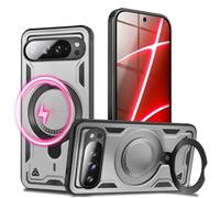 NALIA Custodia Magnetica Robusta per Google Pixel 10 Pro, Argento Tempesta | Guscio Duro, Cuore Morbido, Presa Tattica, Potenza Magnetica & Compatibilità, Basta Dondolii, STORMGUARD