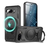 NALIA Custodia Magnetica Robusta per Google Pixel 9a, Nero Vulcanico | Guscio Duro, Cuore Morbido, Presa Tattica, Potenza Magnetica & Compatibilità, Basta Dondolii, STORMGUARD