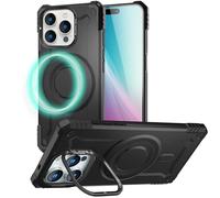 NALIA Custodia Magnetica Robusta per iPhone 16 Pro Max - Compatibile MagSafe & Stand Fotocamera - GRANITE (Cover Antiurto Rigida) - German Brand, Colore:Armor Nero Titanio