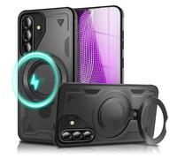 NALIA Custodia Magnetica Robusta per Samsung Galaxy A36 - Anello Supporto 360° & Compatibile MagSafe - STORMGUARD (Cover Outdoor) - Marchio Tedesco, Colore:Nero Vulcanico