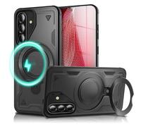 NALIA Custodia Magnetica Robusta per Samsung Galaxy A56 - Anello Supporto 360° & Compatibile MagSafe - STORMGUARD (Cover Outdoor) - Marchio Tedesco, Colore:Nero Vulcanico