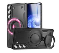 NALIA Custodia Magnetica Robusta per Samsung Galaxy A57 - Anello Supporto 360° & Compatibile MagSafe - STORMGUARD (Cover Outdoor) - Marchio Tedesco, Colore:Nero