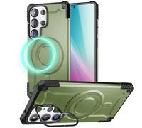 NALIA Custodia Magnetica Robusta per Samsung Galaxy S25 Ultra | Armor Verde Titanio, Grip & Feeling, Tecnologia Smart-Frame, Misura Perfetta, Sistema Magpower, GRANITE