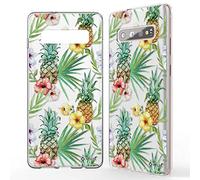 NALIA Custodia Motivo compatibile con Samsung Galaxy S10 Plus, Sottile Disegno Silicone Cellulare Protettiva Cover, Ultra-Slim Telefono Protezione Bumper Morbido Case, Designs:Ananas acquerello