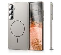 NALIA Custodia Rigida Magnetica Ultra-Sottile per Samsung Galaxy S26 - Compatibile MagSafe, Opaca & Anti-Impronta - CLOUD (Cover Anti-Giallo) - Marchio Tedesco, Colore:Grigio Luna