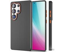 NALIA Custodia Rigida Opaca per Samsung Galaxy S25 Ultra - Anti-Impronte & Grip - NOVA (Design Strutturato) - Marchio Tedesco, Colore:Nero Mezzanotte