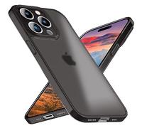 NALIA Custodia Rigida Ultra Sottile per iPhone 15 Pro Max - Opaca-Trasparente & 0.3mm Fina - PHANTOM (Cover Sottile & Fotocamera Protetta) - Marchio Tedesco, Colore:Nero Trasparente