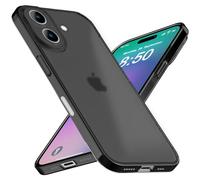 NALIA Custodia Rigida Ultra Sottile per iPhone 16 - Opaca-Trasparente & 0.3mm Fina - PHANTOM (Cover Sottile & Fotocamera Protetta) - Marchio Tedesco, Colore:Nero Trasparente