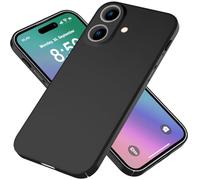 NALIA Custodia Rigida Ultra Sottile per iPhone 16 Plus - Anti-Impronta & 0.5mm Fino - PUREFIT (Opaca & Leggera) - Marchio Tedesco, Colore:Nero