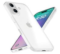 NALIA Custodia Rigida Ultra Sottile per iPhone 16 Plus - Opaca-Trasparente & 0.3mm Fina - PHANTOM (Cover Sottile & Fotocamera Protetta) - Marchio Tedesco, Colore:Bianco Trasparente