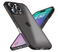 NALIA Custodia Rigida Ultra Sottile per iPhone 16 Pro Max - Opaca-Trasparente & 0.3mm Fina - PHANTOM (Cover Sottile & Fotocamera Protetta) - Marchio Tedesco, Colore:Nero Trasparente