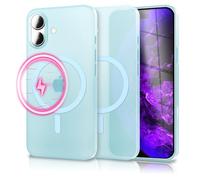 NALIA Custodia Rigida Ultra-Sottile per iPhone 17 - Compatibile MagSafe & 0.3mm - THINIX (Cover Opaca Semi-Trasparente) - Marchio Tedesco, Colore:Blu