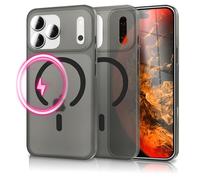 NALIA Custodia Rigida Ultra-Sottile per iPhone 17 Pro - Compatibile MagSafe & 0.3mm - THINIX (Cover Opaca Semi-Trasparente) - Marchio Tedesco, Colore:Nero