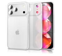 NALIA Custodia Rigida Ultra Sottile per iPhone 17 Pro - Opaca-Trasparente & 0.3mm Fina - PHANTOM (Cover Sottile & Fotocamera Protetta) - Marchio Tedesco, Colore:Bianco Trasparente