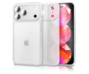 NALIA Custodia Rigida Ultra Sottile per iPhone 17 Pro - Opaca-Trasparente & 0.3mm Fina - PHANTOM (Cover Sottile & Fotocamera Protetta) - Marchio Tedesco, Colore:Bianco Trasparente