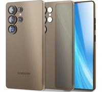 NALIA Custodia Rigida Ultra Sottile per Samsung Galaxy S25 Ultra - Opaca-Trasparente & 0.3mm Fina - PHANTOM (Cover Sottile & Fotocamera Protetta) - Marchio Tedesco, Colore:Taupe Trasparente