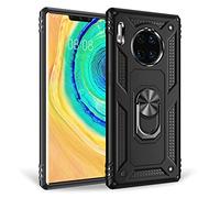 NALIA Custodia Robusta per Huawei Mate 30 Pro - Anello 360° & Compatibile Supporto Magnetico - RINGDEFEND (Cover Militare) - Marchio Tedesco, Colore:Nero