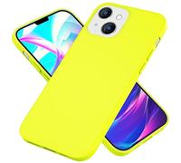 NALIA Custodia Silicone Neon per iPhone 14 Plus - Cover, Giallo | Guardia Del Corpo Fotocamera, Finitura Opaca & Protezione Airbag, Look Statement & Tocco Vellutato, NEONSHOCK