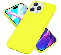 NALIA Custodia Silicone Neon per iPhone 14 Pro - Soft-Tou - Cover, Giallo | Guardia Del Corpo Fotocamera, Finitura Opaca & Protezione Airbag, Look Statement & Tocco Vellutato, NEONSHOCK