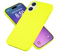 NALIA Custodia Silicone Neon per iPhone 16 Plus - Soft-Touch & Segnale Neon - NEONSHOCK (Cover Protettiva) - Marchio Tedesco, Colore:Giallo