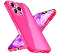 NALIA Custodia Silicone Neon per iPhone 16 Pro - Colore Segnaletico Vivace & Lenti - VIBE (Cover Trasparente) - Marchio Tedesco, Colore:Pink