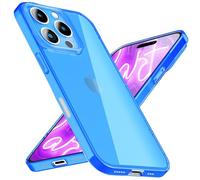 NALIA Custodia Silicone Neon per iPhone 16 Pro Max - Cover, Blu | Protezione Fotocamera Integrata, Neon Vibes & Look Segnaletico, Antiscivolo & Piacevole Al Tatto, VIBE