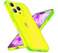 NALIA Custodia Silicone Neon per iPhone 16 Pro Max - Cover, Giallo | Protezione Fotocamera Integrata, Neon Vibes & Look Segnaletico, Antiscivolo & Piacevole Al Tatto, VIBE