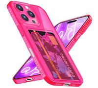 NALIA Custodia Silicone Neon per iPhone 16 Pro Max - Cover, Pink | Protezione Airbag Neon, Protezione Modulo Precisa, Sostituisce Il Portafoglio, Vestibilità Perfetta, CARDPOP