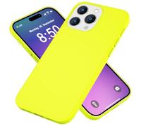 NALIA Custodia Silicone Neon per iPhone 16 Pro - Soft-Touch & Segnale Neon - NEONSHOCK (Cover Protettiva) - Marchio Tedesco, Colore:Giallo