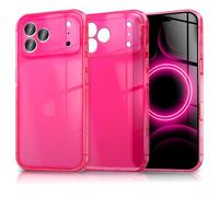 NALIA Custodia Silicone Neon per iPhone 17 Pro Max - Colore Segnaletico Vivace & Lenti - VIBE (Cover Trasparente) - Marchio Tedesco, Colore:Pink