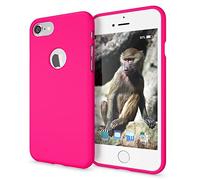 NALIA Custodia Silicone Neon per iPhone 7 - Soft-Touch - Cover, Pink | Guardia Del Corpo Fotocamera, Finitura Opaca & Protezione Airbag, Look Statement & Tocco Vellutato, NEONSHOCK