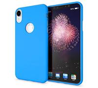 NALIA Custodia Silicone Neon per iPhone XR - Soft-Touch - Cover, Blu | Guardia Del Corpo Fotocamera, Finitura Opaca & Protezione Airbag, Look Statement & Tocco Vellutato, NEONSHOCK
