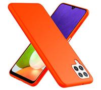 NALIA Custodia Silicone Neon per Samsung Galaxy A22 4G - Soft-Touch & Segnale Neon - NEONSHOCK (Cover Protettiva) - Marchio Tedesco, Colore:Arancione