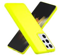 NALIA Custodia Silicone Neon per Samsung Galaxy S21 Ultra - Soft-Touch & Segnale Neon - NEONSHOCK (Cover Protettiva) - Marchio Tedesco, Colore:Giallo