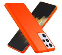 NALIA Custodia Silicone Neon per Samsung Galaxy S21 Ultra - Soft-Touch & Segnale Neon - NEONSHOCK (Cover Protettiva) - Marchio Tedesco, Colore:Arancione