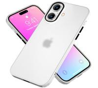 NALIA Custodia Silicone per iPhone 16 - Opaca & Grip Soft-Touch - ASTRON (Cover TPU Flessibile & Antiurto) - Marchio Tedesco, Colore:Bianco Trasparente