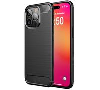 NALIA Custodia Silicone per iPhone 16 Pro - Antiscivolo & Opaca - VORTEX (Effetto Spazzolato & Design Carbonio) - Marchio Tedesco