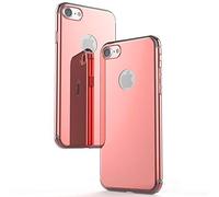 NALIA Custodia Specchio compatibile con iPhone 7, Ultra-Slim Mirror Case Sottile Protettiva Telefono Cellulare Cover, Smart-Phone Protezione Bumper Rigida Copertura Pelle, Colore:Rosa Gold Oro